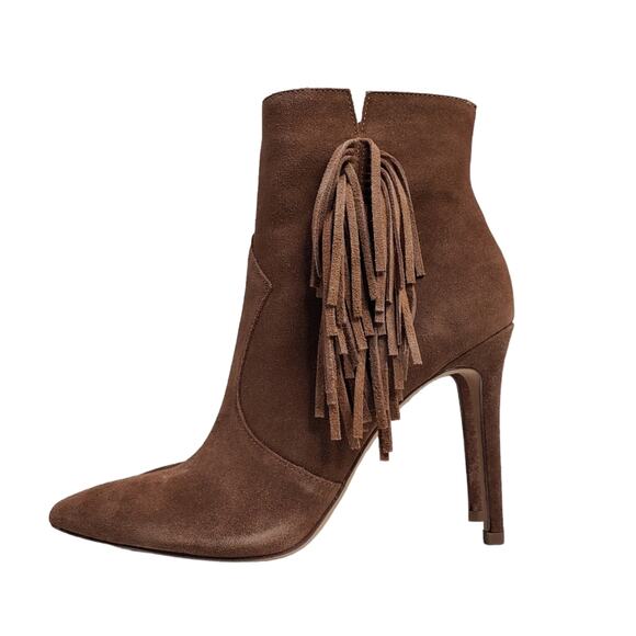 Jessica Simpson Womens 9 Paegye Leather Suede Fringe Boot Brown New - Picture 5 of 12